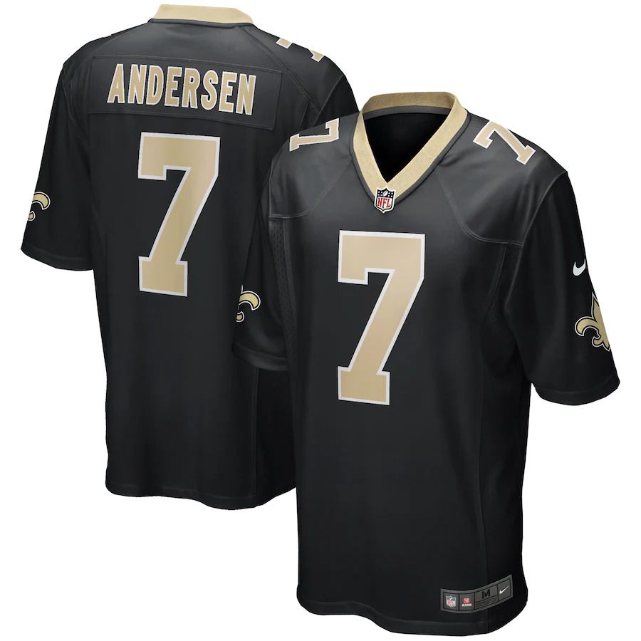 Men New Orleans Saints #7 Morten Andersen Nike Black Game Retired Player NFL Jersey->new orleans saints->NFL Jersey